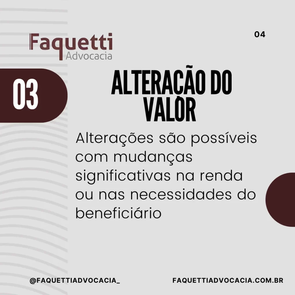 alteracao no valor da pensao